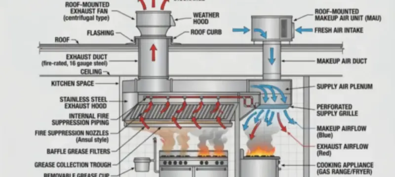 Fume hood exhaust filtration flow path Fume hood exhaust filtration flow path
