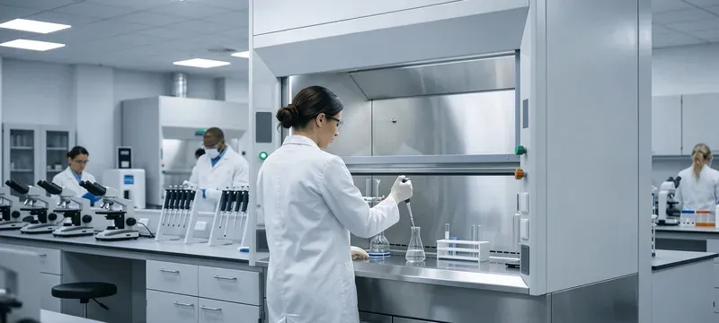 Pharmaceutical QC laboratory fume hood