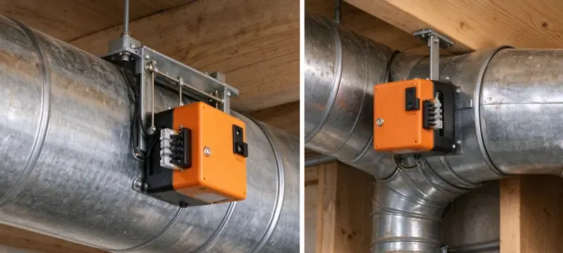 HVAC damper installation in ductwork