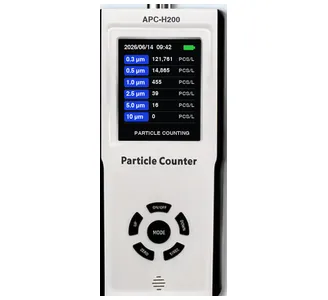 Deiiang APC-H200 handheld airborne particle counter, front view