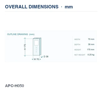 APC-H050 outline drawing with dimensions in millimetres