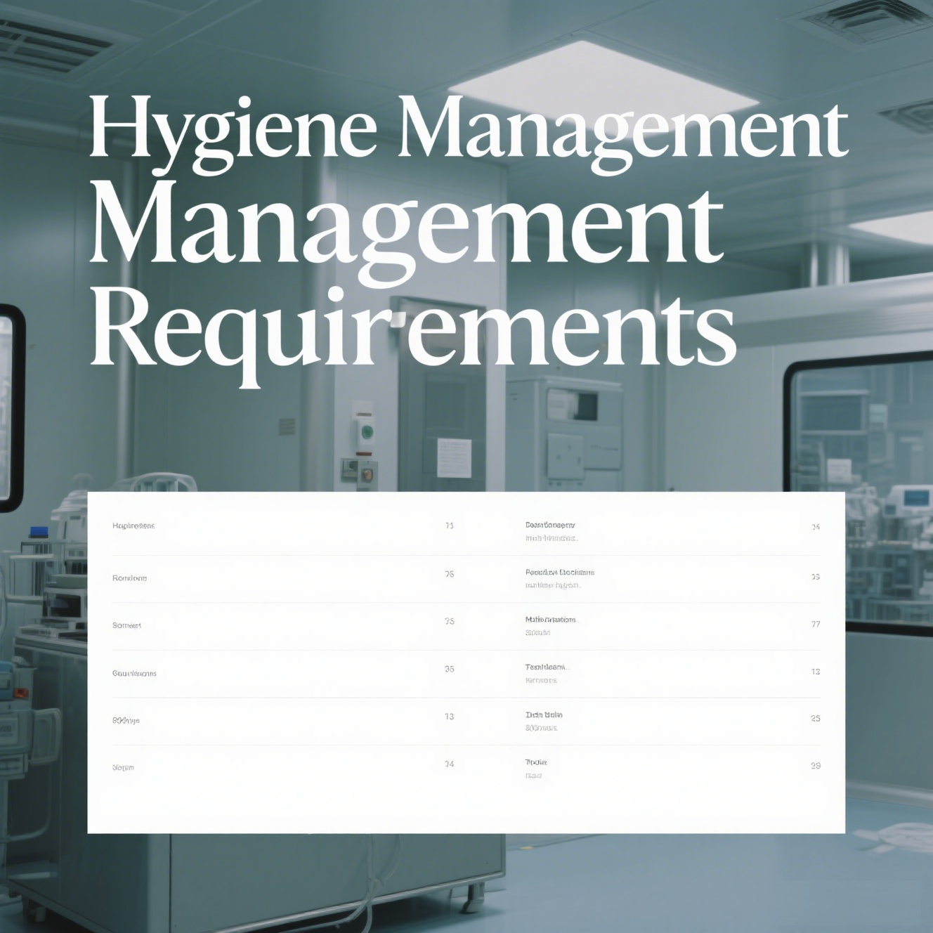 Cleanroom: Hygiene Management Requiremen